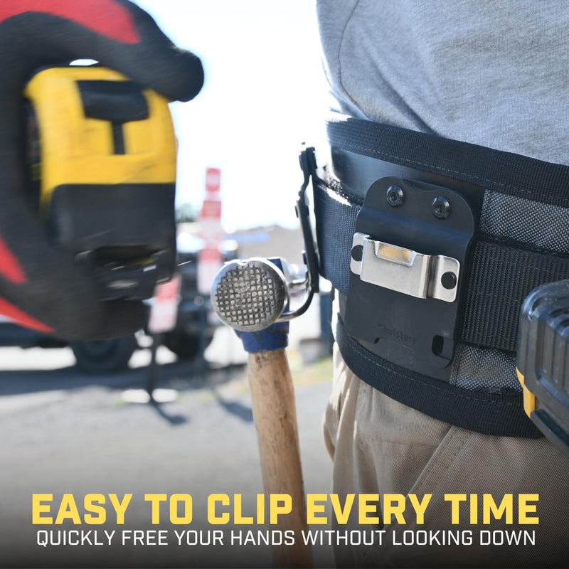 Holstery TapeMaster | Clip-On Tape Measure Holder - Low-Profile Measuring Tape Holster for Your Belt, Tool Bags, Pockets, or Pants TapeMaster V2