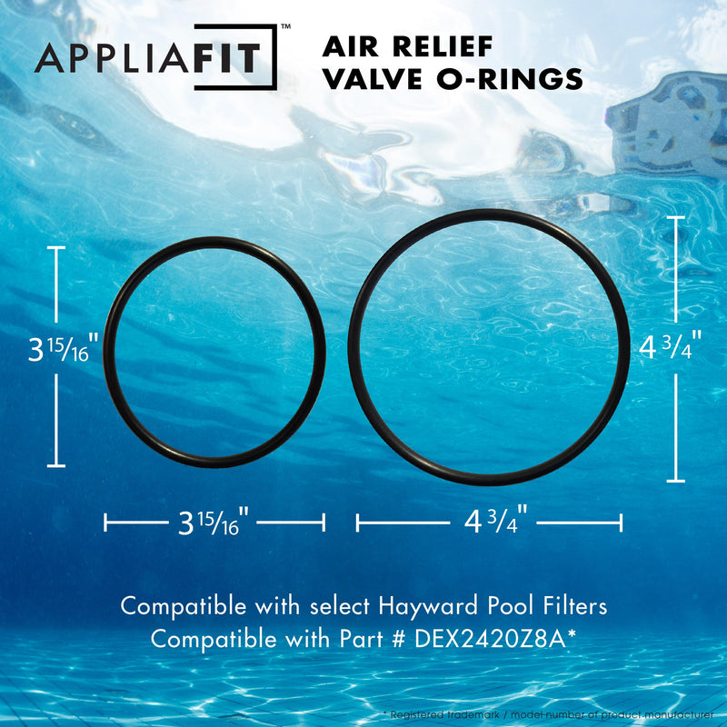 AppliaFit Air Relief Valve O-Ring Compatible with Hayward DEX2420Z8A Cartridge Filters 2-Pack