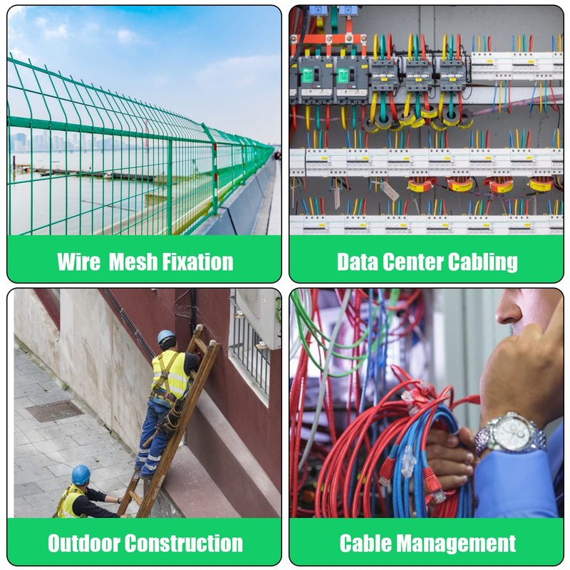 200PCS Nylon Zip Ties - 8 Inch Green,Multi-Purpose Self Locking Cable Ties， Ultra Strong Plastic Wire Ties with 40 Pounds Tensile Strength