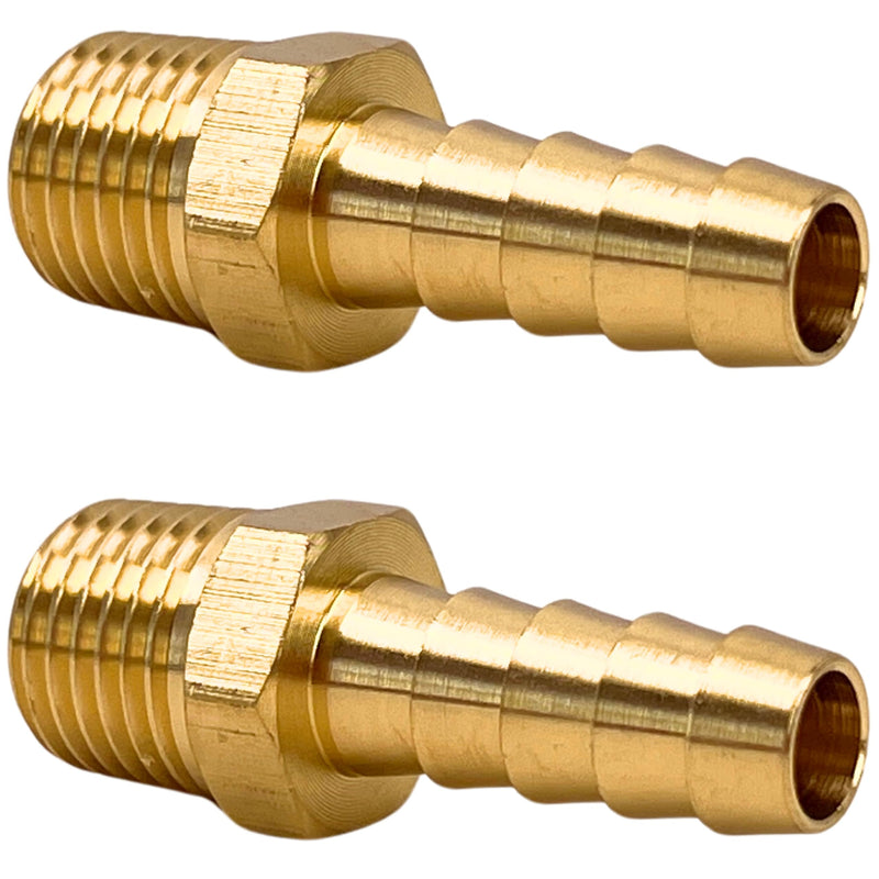 2pcs Brass Hose Barb Fitting 5/16" Barb x 1/4" NPT Male Adapter Barbed by CX WONDERLAND