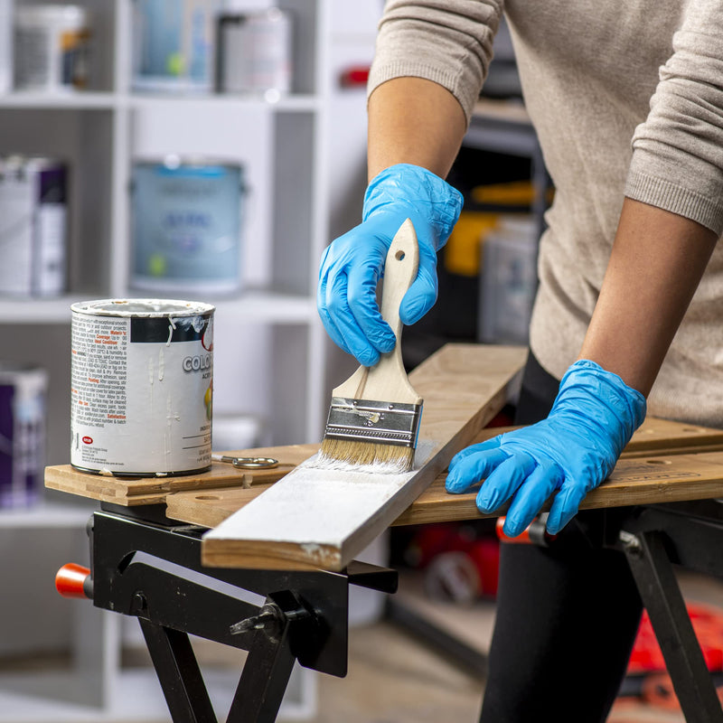 Comfy Package Synthetic Vinyl Blend Disposable Plastic Gloves Non-Sterile, Powder & Latex Free 100 Large