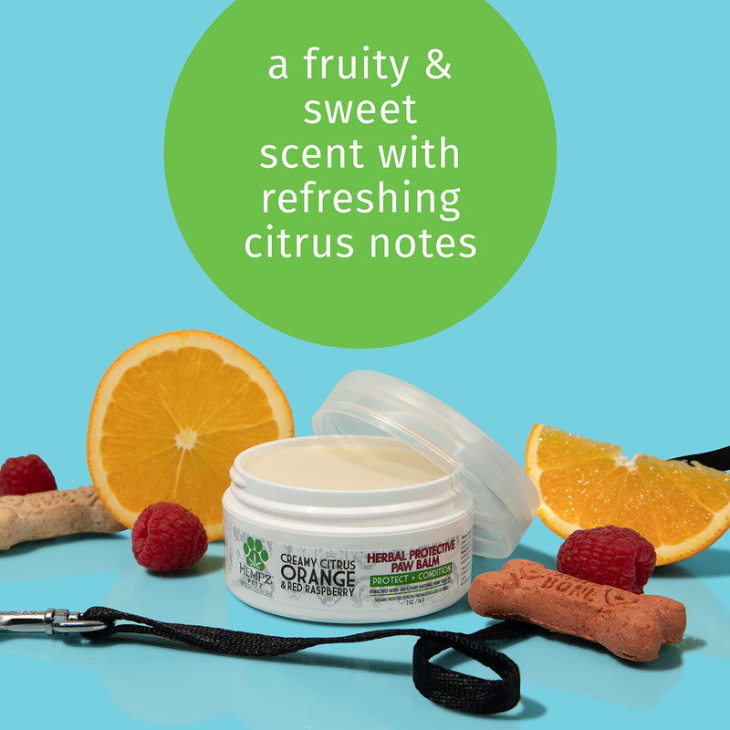 Hempz Petz Dog Paw Balm, Creamy Citrus Orange & Red Raspberry Herbal Protective Balm, 2 oz. 2 Fl Oz (Pack of 1)