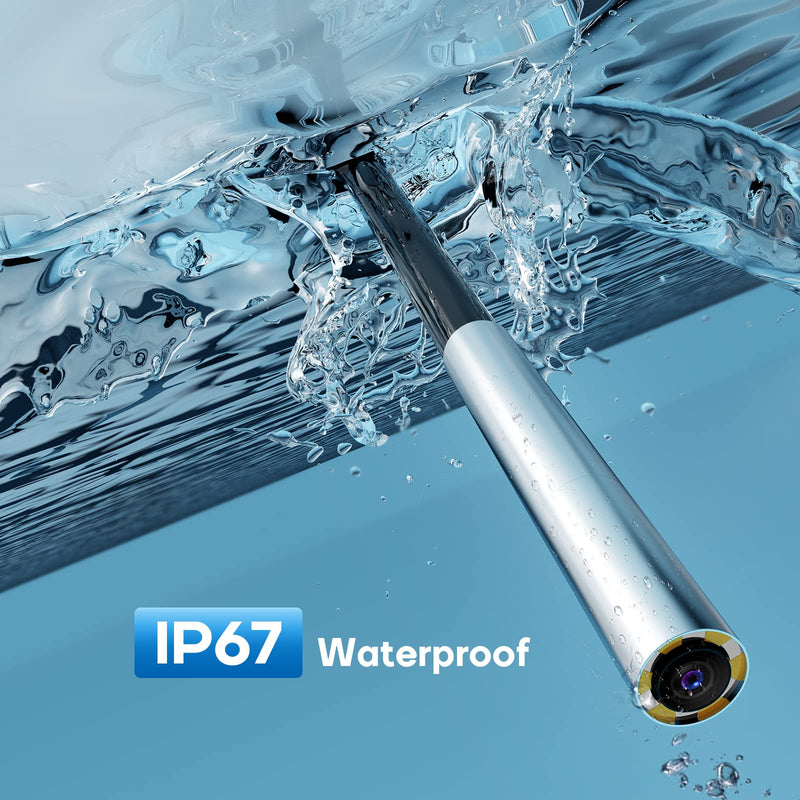 Inspection Camera NIDAGE Wireless Endoscope 2025 Top Tiny WiFi Borescope 3.9mm 1080P HD Endoscope Camera with Light IP67 Waterproof Semi-Rigid Snake Cam for iPhone, Android, Tablet, 5FT