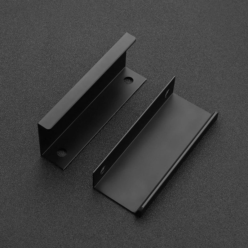 Ravinte 6 Pack Finger Pulls for Cabinets 80mm/3.15" Length Black Edge Pulls Matte Black Finger Cabinet Pulls Concealed Handles for Kitchen Drawer Finger Edge Pull Tab Handle 80mm/3.15" Overall Length