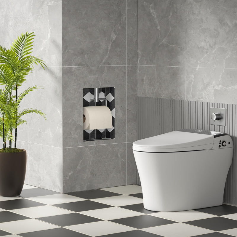 Tile Ready Toilet Paper Holder, in Wall Toilet Paper Niche, Tile in Toilet Roll Holder for Bathroom Remodel (Polished Roll Shaft) Polished Roll Shaft