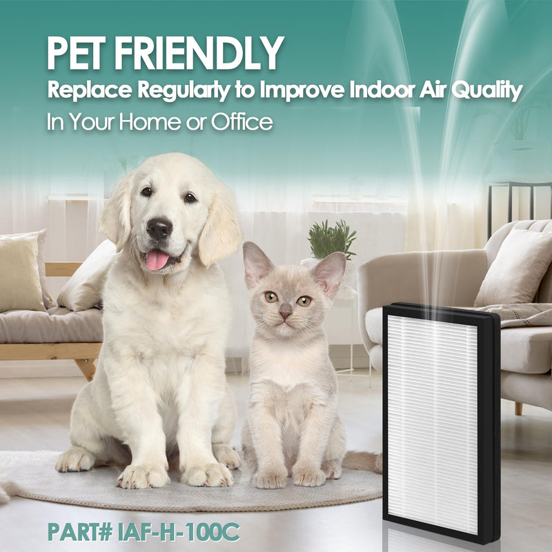 Idylis Air Purifier Filter C for Idylis Air Purifier Replacement Filter IAF-H-100C, 4 High-Efficiency Filter & 8 Carbon Pre-filter