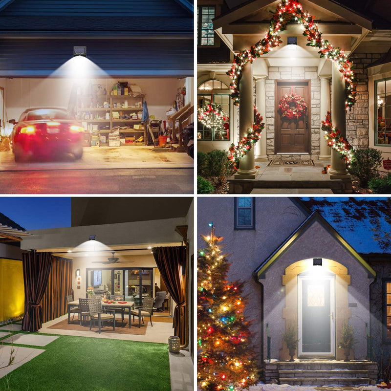6 Pack Solar Lights Outdoor, 3 Modes/100LED Solar Security Lights Wireless IP65 Waterproof Solar Motion Lights Outdoor Solar Wall Lights Outdoor Lights for Front Door, Backyard, Garage, Deck… Cool White A -6 Pack