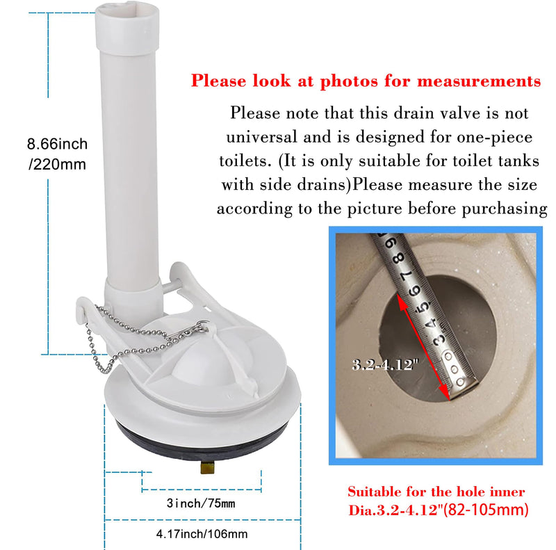 One Piece 3-Inch Toilet Flush Valve Repair Kit for Toilets with Flapper and Chain - Easy to Install