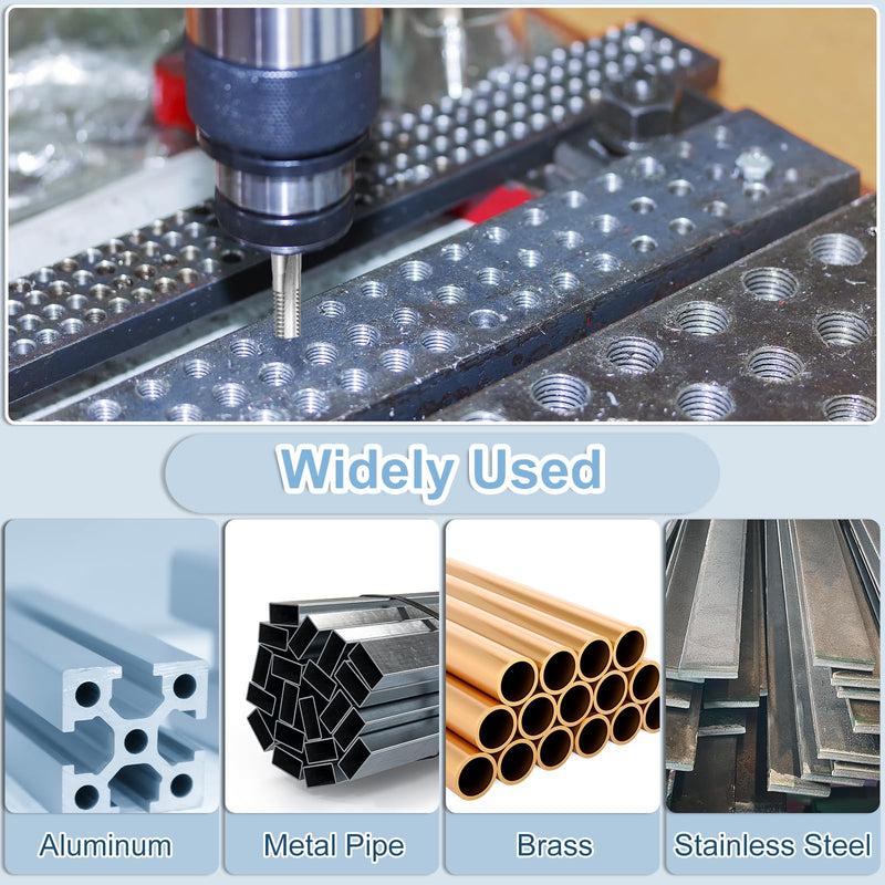 uxcell 15pcs Straight Flute Thread Tap, 10-32 UNF Screw Threading Tapping Tool Thread Milling Machine Taps, High-Speed Steel 6542 (HSS 6542)