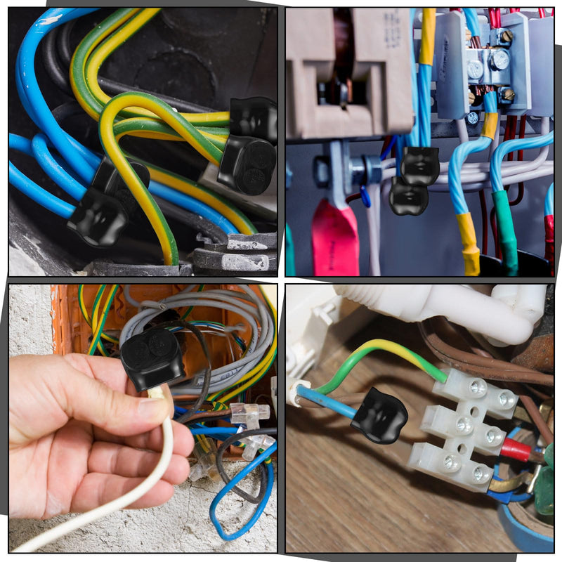 5 Pcs Insulated Multi Cable Connectors 2 Port Single Entry Splice Electrical Power Connector Black Interconnect Terminals Pre Filled (2-14 AWG Wire Range) 5 2-14AWG Wire Range