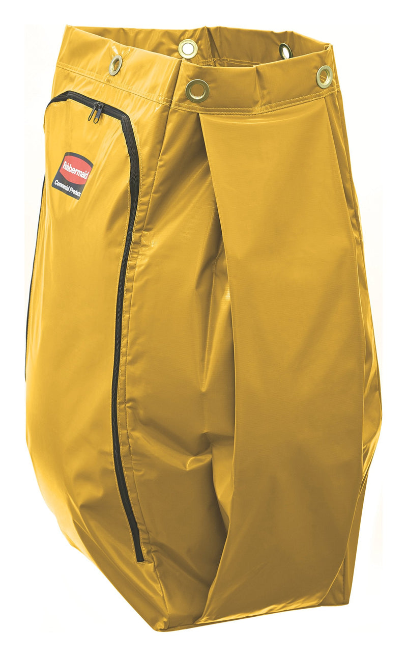 Rubbermaid Commercial High Capacity Vinyl Janitorial Cleaning Cart Bag, Waste/Trash/Laundry/Linen Collection for Restraurant/Café/Office/School/Motel/Facility, 34 Gallon, Yellow 34-Gal.