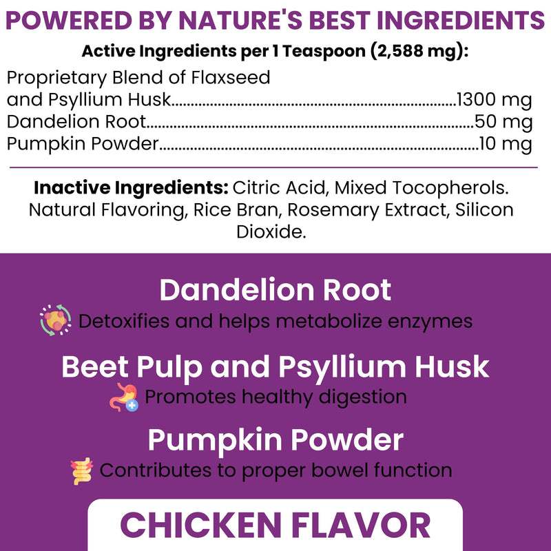 Glands Bowel Support - 14 oz of Stop the Scoot Powder for Scooting, Healthy Anal Glands, and Digestive Health - Made with Pumpkin Powder for Dogs 14 oz.