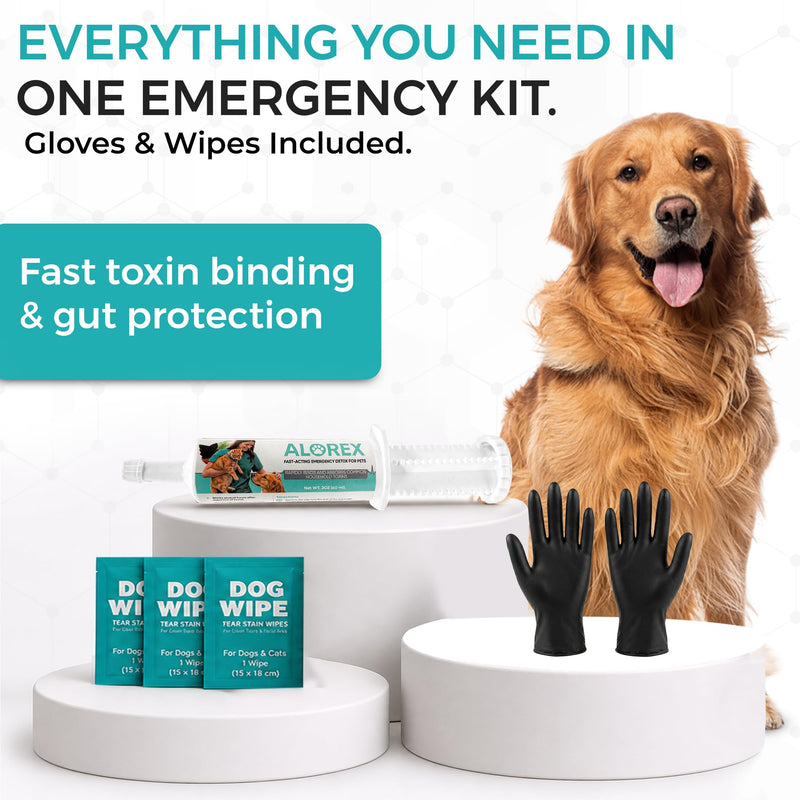 (60ml) Activated Charcoal for Dogs & Cats - Emergency Poisoning Aid Paste | Veterinary-Grade Digestive Aid for Toxin Binding, & Upset Stomach | Fast Acting Pet First Aid Kit