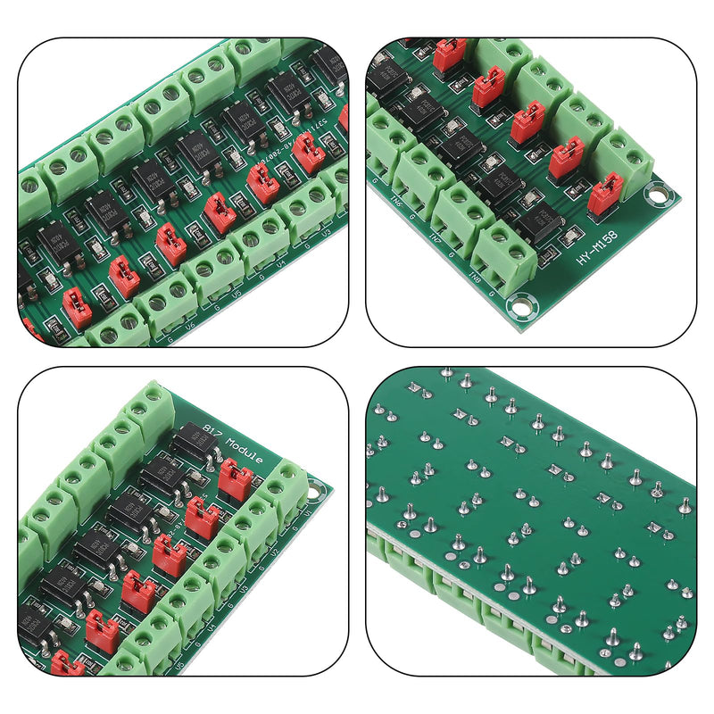 2pcs PC817 8 Channel Optocoupler Isolation Board Voltage Converter Module 3.6-30V Photoelectric Isolated Module 817 Voltage Isolation Module