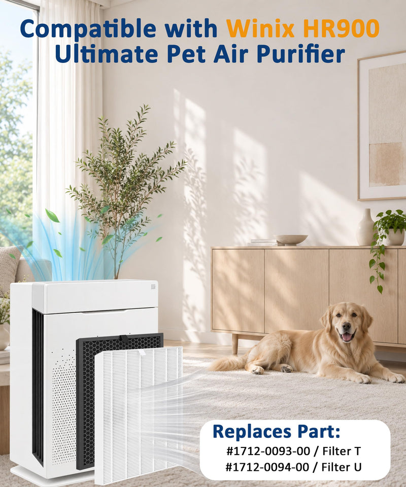 HR900 Replacement Filter Compatible with Winix HR900 Air Purifier Multi-Layer Filter Media + Activated Carbon Filter 14