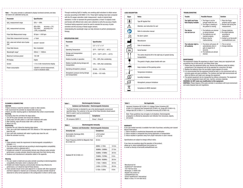 Healthsmart Digital Fingertip Sport Pulse Oximeter, Fast Results, FSA HSA Eligible, Easy-To-Read LED Display, Auto-Shutoff White OLED ONE SIZE