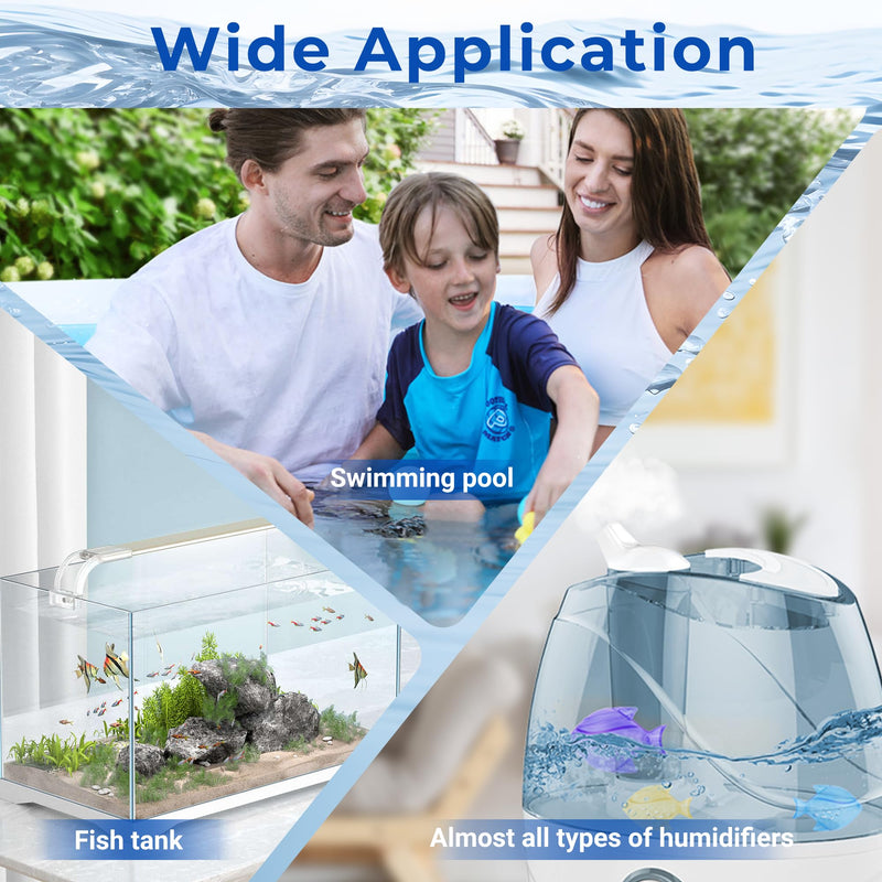 Funmit 12 Pack Universal Humidifier Cleaner Fish Compatible with Almost All Humidifiers and Fish Tanks, Purifies Water, Prevents Hard Water Build-Up, Reduces Scale, Purple