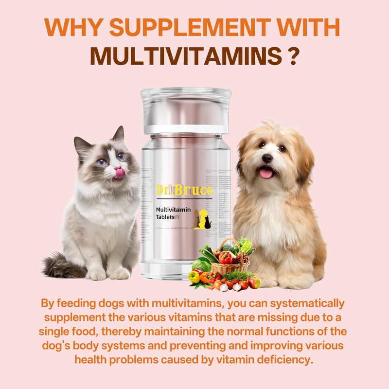 Dog Multivitamin，Pet Vitamins and Supplements，16-in-1 Vitamin Formula with Taurine，Canine Complete Enhanced Multivitamin，Hip & Joint Support, Digestive Health, Immune Support，Skin and Fur Supplements