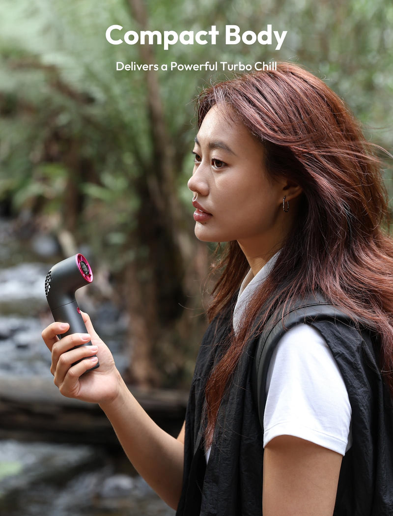 Aecooly Portable Handheld Fan, Powerful Turbo Air Tube Fan, 19000 RPM High Speed Aero Ultra, 15H Max Cooling Time, 7 Speeds Aluminum Case, Mini Pocket Design, for Travel Beach Outdoor Activities -Grey Aero Ultra 4500mAh Grey&Purple