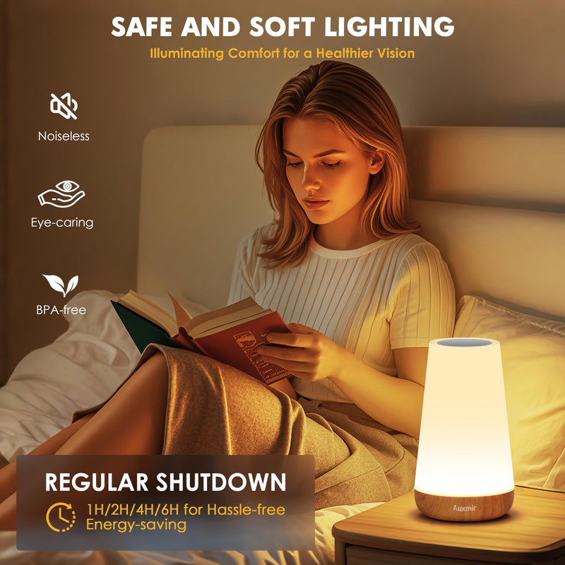 LED Night Light Bedside Lamp Touch and Remote Control Dimmable Tabletop 13 Colors Changing 5 Brightness Adjustable Rechargeable Portable Lamp for Baby Kids Bedroom Living Room Outdoor Camping A - Light Brown