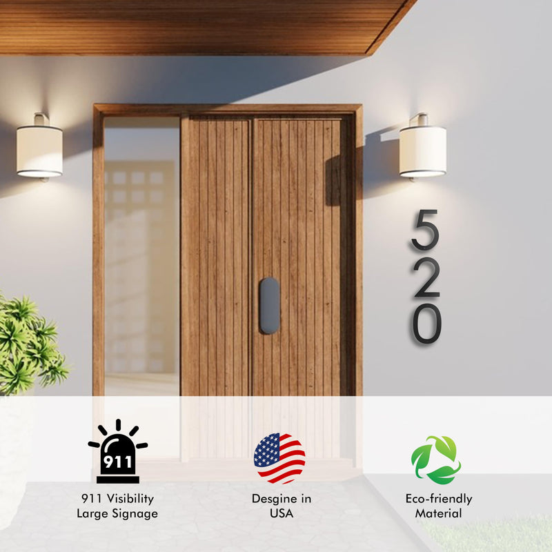 10 Inch Modern Floating House Numbers for Outside, Large Black Address Number with Nails Kit & Template, Easy to Mount for Exterior House Address - Ideal for Garage Gates, Streets, and Farmhouses, Numbers for Address on House (Number 7)