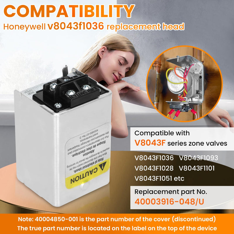 40003916-048/U V8043F1036 Replacement Head for V8043F1036 V8043F1093 V8043F1028 V8043F1101 V8043F1051 honeywell Zone Valve with End Switch 50/60 Hz 24V Normally closed boiler switch