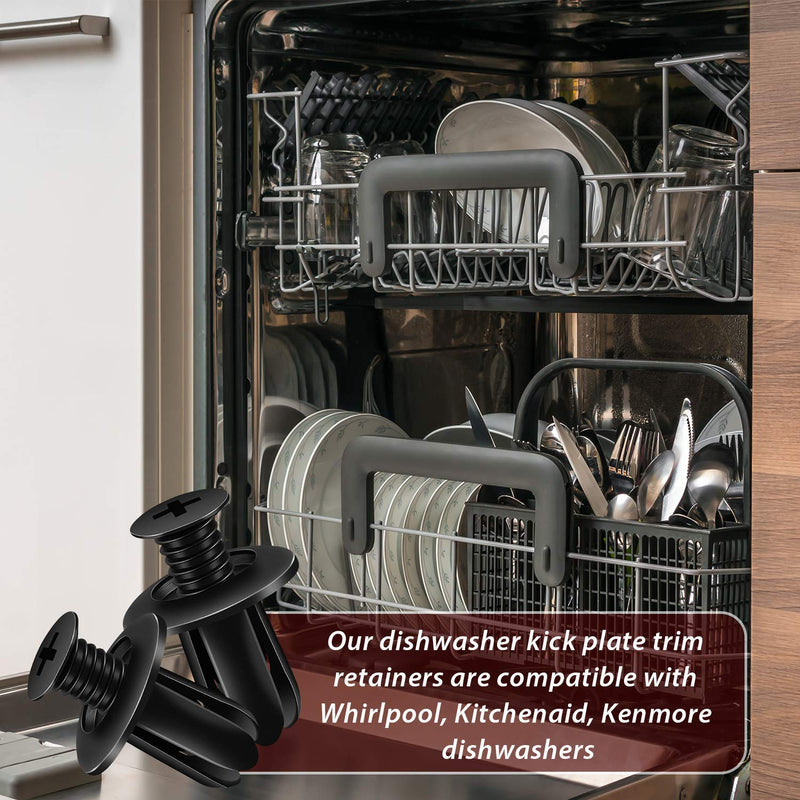 Mudder 20 Pieces Dishwasher Kick Plate Trim Retainer Fastener Plastic Rivets Clips Compatible with Kenmore, Kitchenaid, Replace
