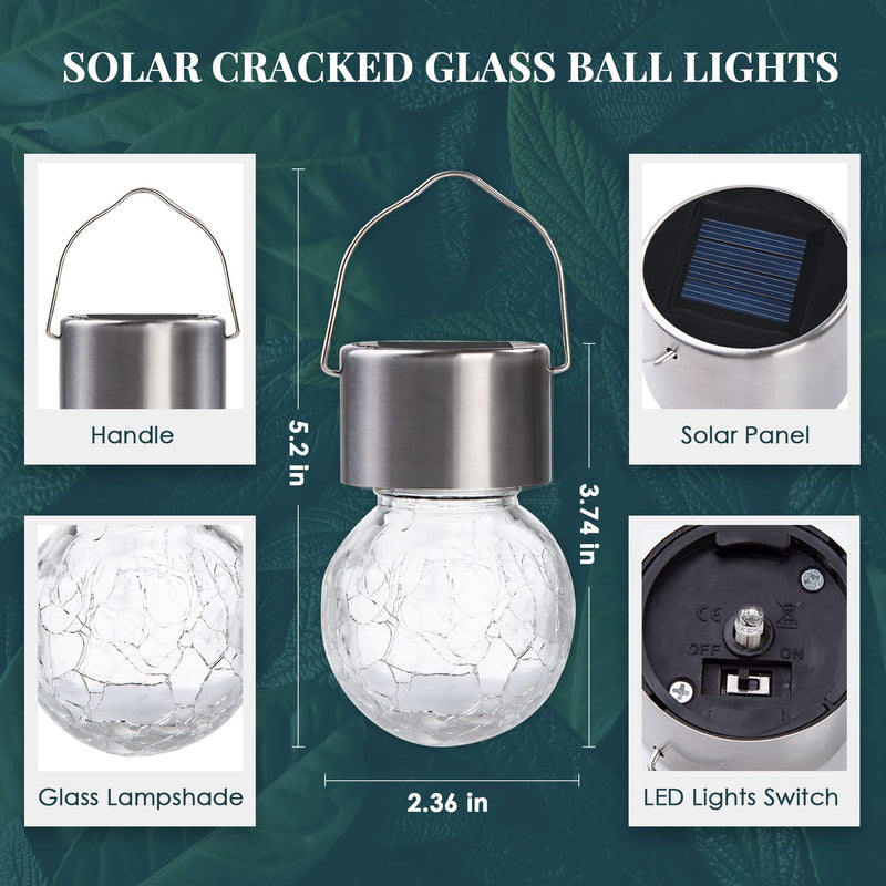 SOLPEX 12 Pack Hanging Solar Lights Outdoor,Solar Outdoor Lights Decorative, Solar Powered Waterproof Lights, Hanging Globe Solar Lights for Garden, Yard, Patio, Lawn, Flower Bed(Warm White) 12PACK Warm White