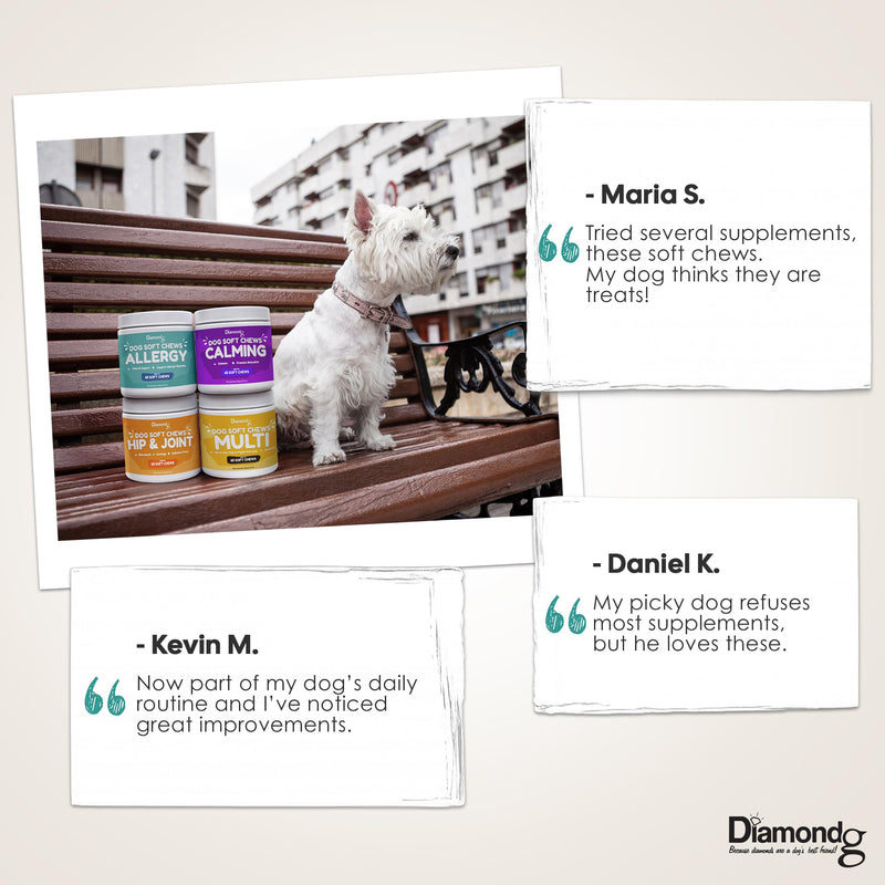 Diamondg Joint & Hip Supplement for Dogs for Large and Small Breed, 60ct – Dog Soft Chews with Glucosamine, Chondroitin, MSM, and Egg Shell Membrane to Support Mobility and Joint Health