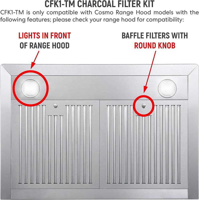 Cosmo Range Hood Filter Genuine Charcoal Filter (CFK1-TM)