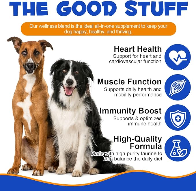 Taurine for Dogs,Taurine Supplement for Dogs,Taurine Supplement Powder for Dogs,Doggy Supps Taurine Powder,Easy-to-Mix Daily Supplement,Immune Support,Advanced Heart,Vision&Cognitive Support