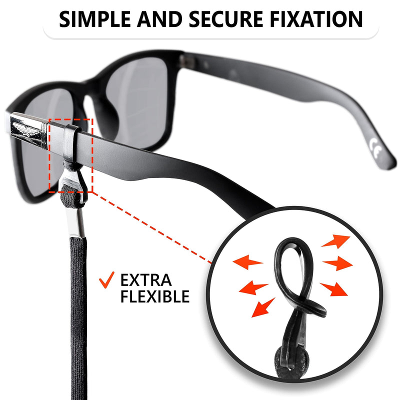SIGONNA Eye Glasses String Holder Strap - Eyeglass Straps Cords for Men Women - Eyeglass Holders Around Neck - Sunglasses String Chain Lanyard Retainer Black