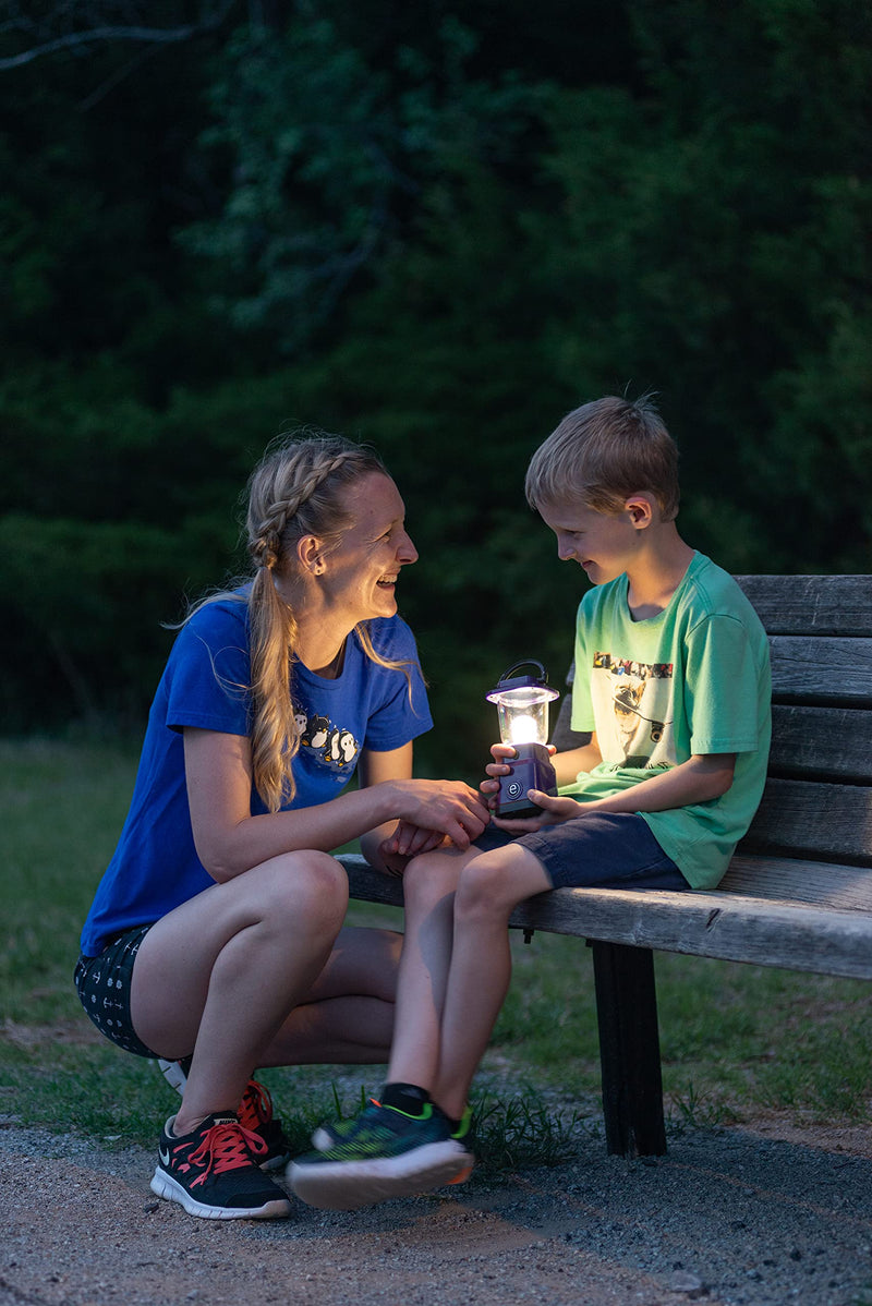 Enbrighten LED Mini Camping Lantern, Battery Powered, 200 Lumens, 40 Hour Runtime, 3 Modes, Night Light for Kids, Ideal for Hiking, Outdoors, Emergency, Snow, Hurricane and Storm Purple