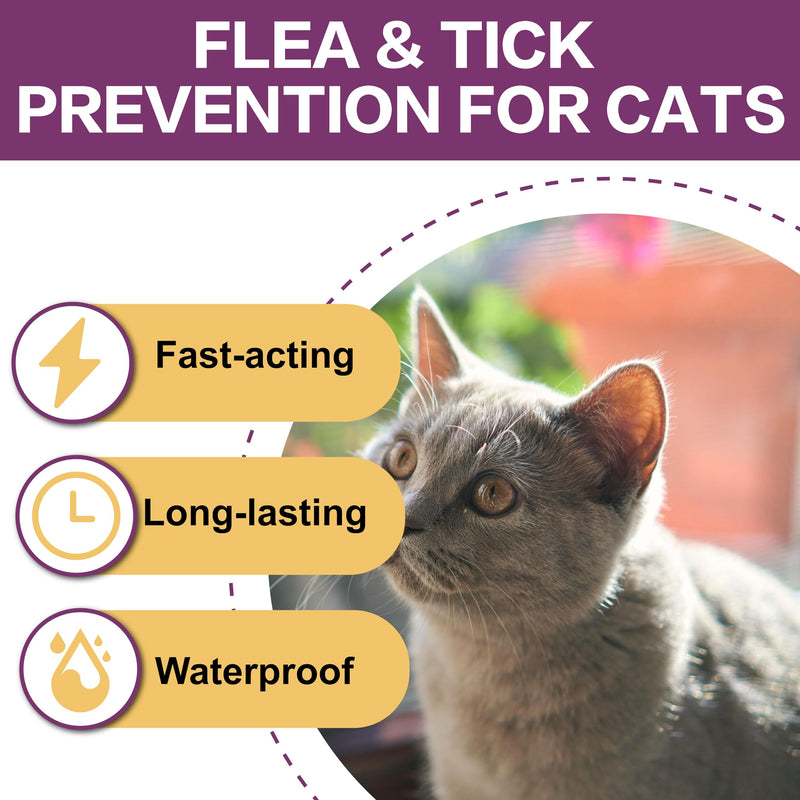 Flea and Tick Prevention for Cats, Flea and Tick Treatment for Cat Kitten, Flea & Tick Control, Over 1.5 Pounds, 6 Doses cat-6 Doses
