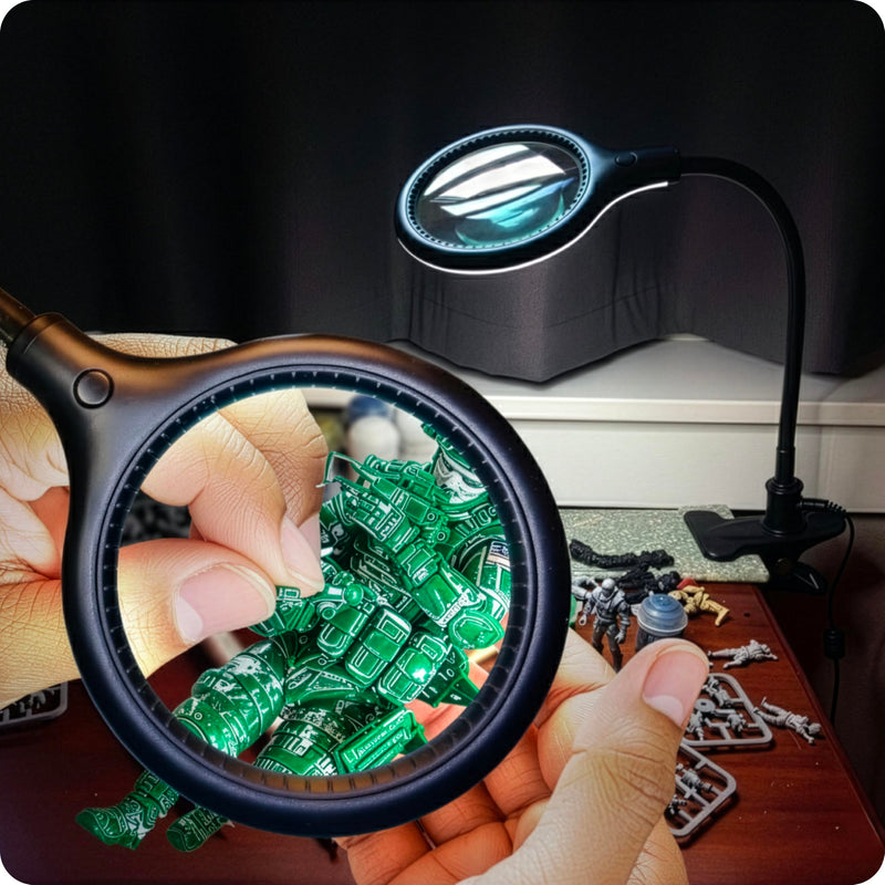 Brightech LightView Flex Magnifying Desk Lamp, 1.75X Light Magnifier, Adjustable Magnifying Glass with Light for Crafts, Reading, Close Work Black