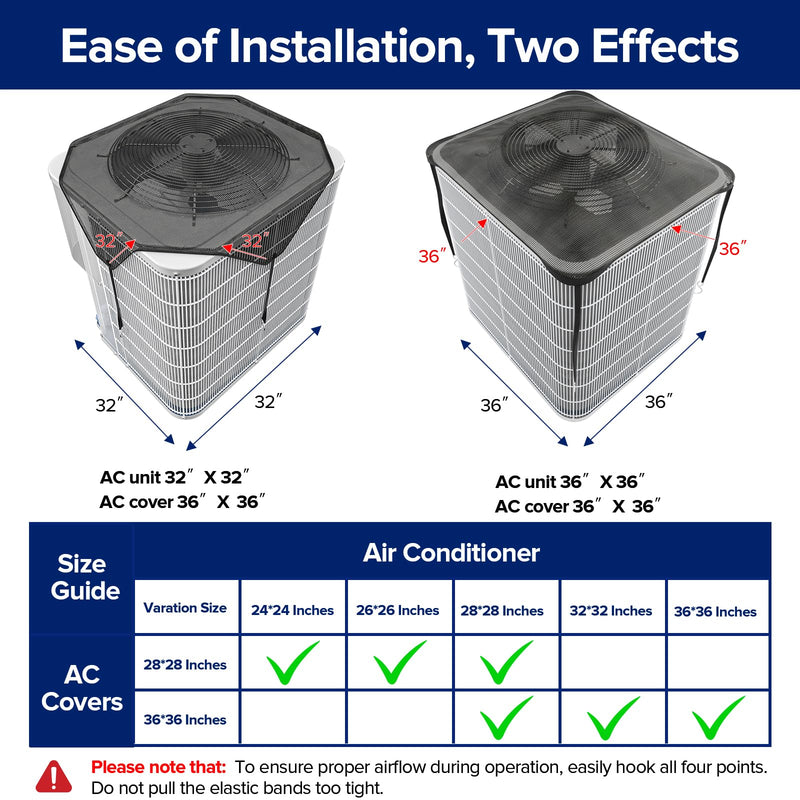 AC Cover for Outside Unit, All-Season Mesh Air Conditioner Cover 36*36 inches