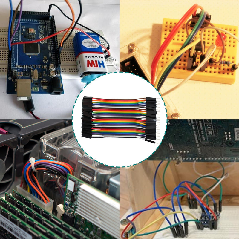 40pcs 10cm Dupont Wire Male to Female 40pin Breadboard Jumper Wires Multi-Color Ribbon Cable Line Connector 40pin(M/F)