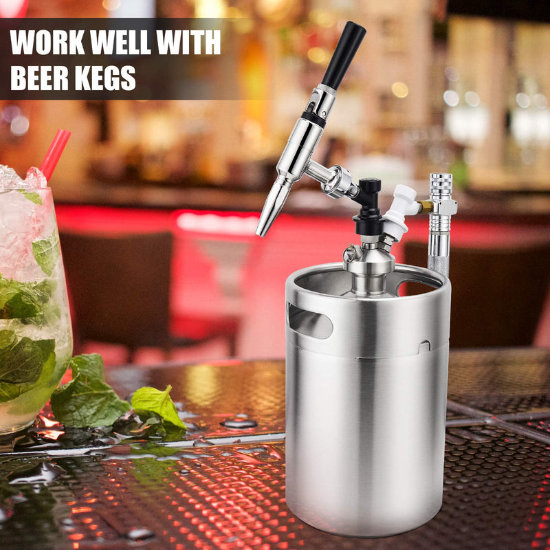 Stout Beer Coffee Faucet, 304 Grade Stainless Steel Beer Tap Nitrogen Keg Draft Faucet, Homebrew Cold Brew Kegerator Beer Tower Tap with Standard Black Plastic Tap Handle