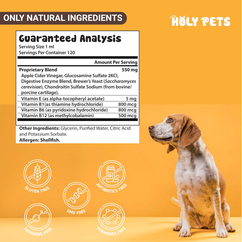Flea & Tick Oral Drops for Dogs & Cats – Natural Herbal Supplement with B Vitamins – 4 oz, 120 Servings – Safe for All Breeds – Made in USA (4oz) 4oz