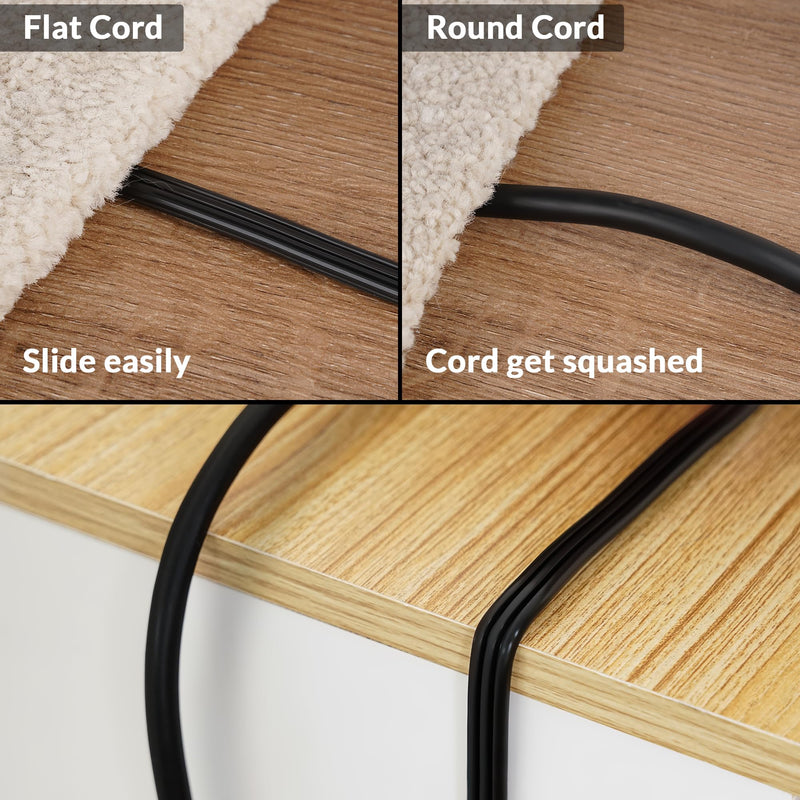 Elecan Flat Plug Extension Cord 12 Ft with Slim Space-Saving Plug Design, Thin Flat Cable Low Profile Power Cord 3 Prong Grounded Wire, 16 Gauge 13 A/125 V-Black-ETL Certified 1 Pack 12FT