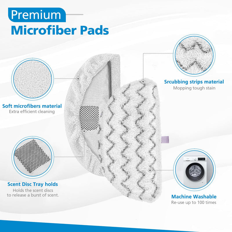 6 Pack 1940 for Bissell Steam Mop Pads for Bissell PowerFresh Steam Mop 1806 1544 1440 2075A 2685A 1940W 19404 Series, Model 19402 19408 1940a 1940f 1940q 1940t B0006 B0017, Part #5938#203-2633 6 Pack
