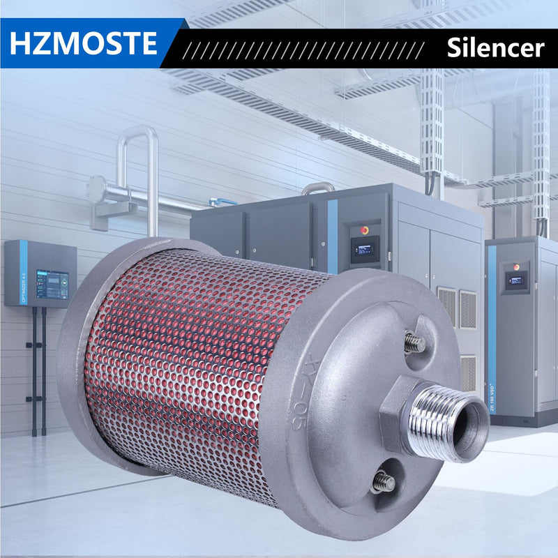 XY-05 Exhaust Silencer, 1/2" NPT Male Interface, for Air Compressors, Dryers, Vacuum Pumps