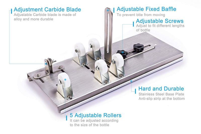 Glass Bottle Cutter, Upgraded Bottle Cutting Tool Kit, DIY Machine for Cutting Wine, Beer, Liquor, Whiskey, Alcohol, Champagne, Bottle Cutter for Round Bottle by Camdios Glass Bottle Cutter Kit