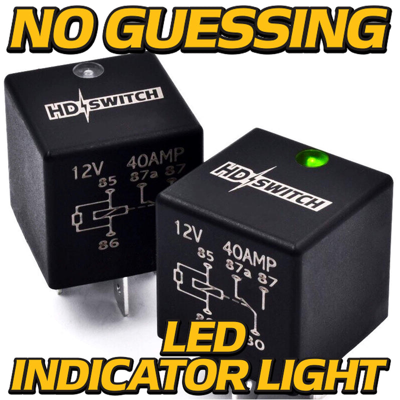 HD Switch 12V 40A Waterproof Relay Replaces Tyco VF4-15F11-C05, VF415F11C05, 1628414B-PT, SPDT(1 Form C) 12VDC w/LED Indicator Light & Dielectric Grease