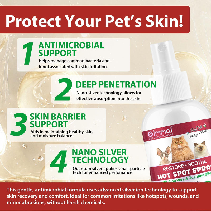 Hot Spot Spray Treatment for Cats, Upgraded Hot Spot & Itch Relief Skin Spray for Cat, Instant Irritated Dry Itchy Skin, Allergies, and Dermatitis, Scratching and Licking, Reduces Topical Inflammation hot spot spray treatment for cats