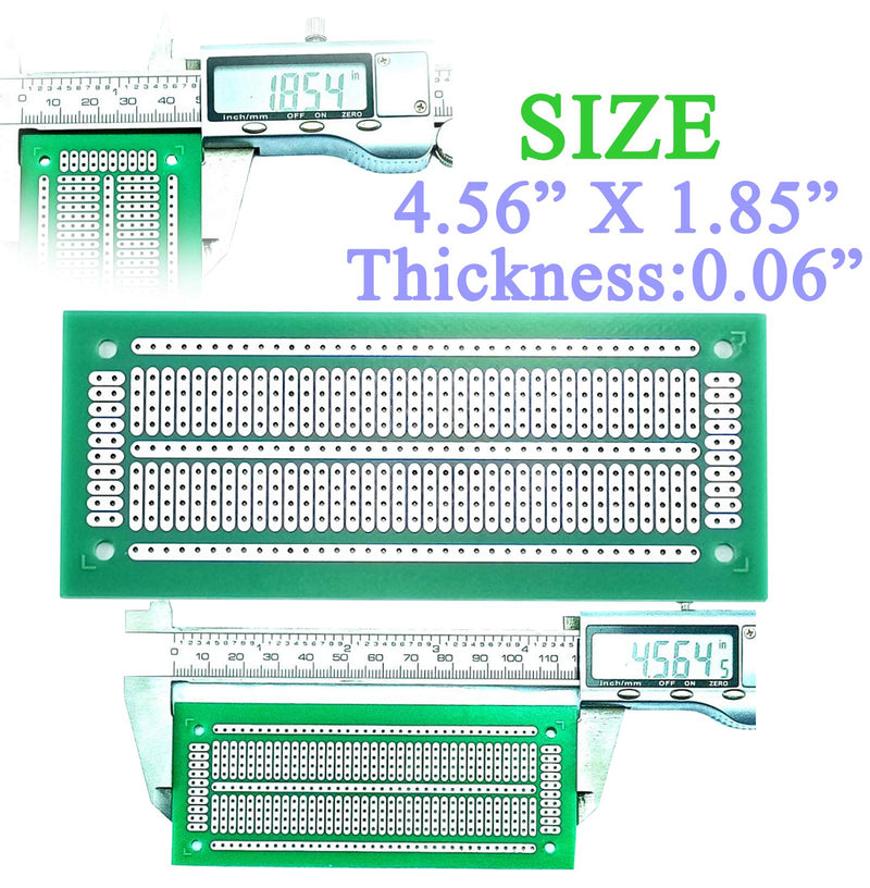 YUNGUI Printed Circuit Board,47X116MM PCB Strip Breadboard for Electronic Project and DIY Soldering(Pack of 8),Green