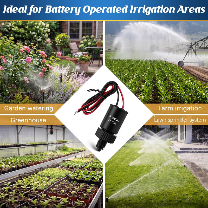 2 Pack DC Latching Solenoid Replacement Compatible with Hunter Node, Node-BT & XCHybrid Controllers, Metal Shell Sprinkler Valve Solenoid, 9V Battery Powered Irrigation Coil, Easy Installation 2
