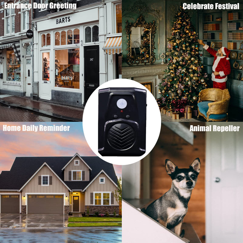 PIR Motion Sensor Activated Sound Player Speaker with USB Cable, Download Your own MP3 Audio Files to Play Speech, Music or Sound Effects (Black) Black
