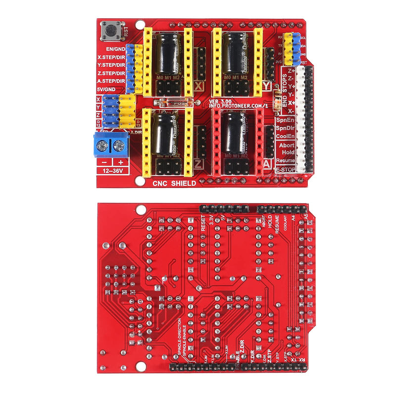 CNC Shield Expansion Board V3.0 + 4Pcs DRV8825 Stepper Motor Driver Module with Heat Sink for Engraver 3D Printer Ramps 1.4 StepStick