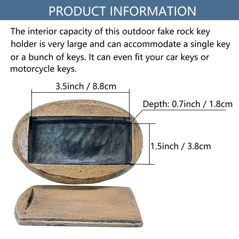 Outdoor Key Hider – Waterproof Resin Hidden Key Box for Garden, Yard, and Home Security – Perfect Secret Storage Solution for Spare Keys Stone and Turtle Style